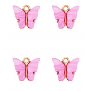 Bedel vlinder goud pink, per stuk